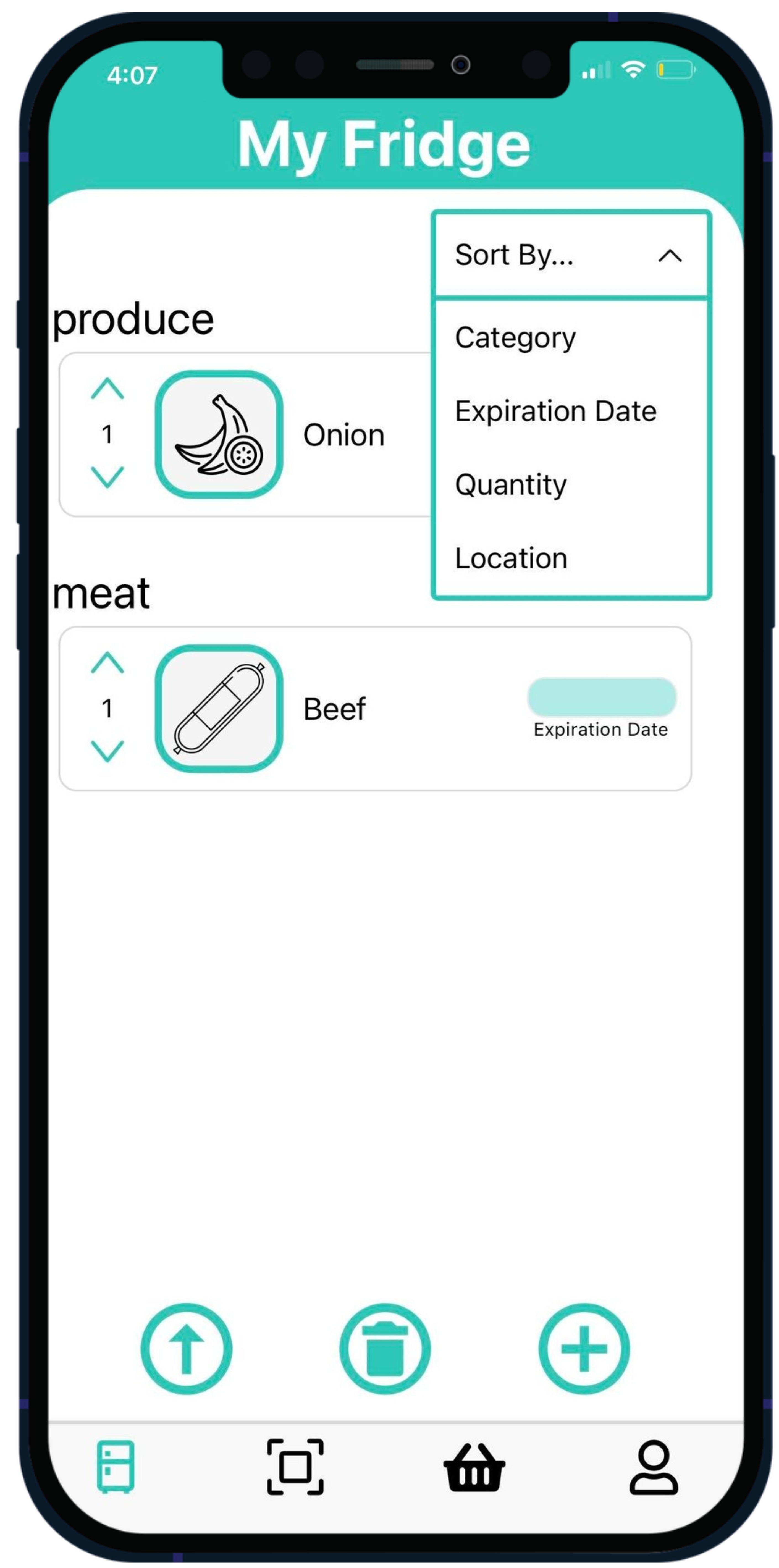 Track your personal food items